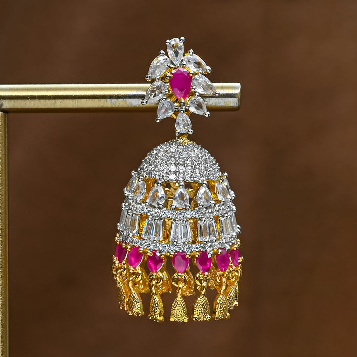 CZ Ruby Jhumka