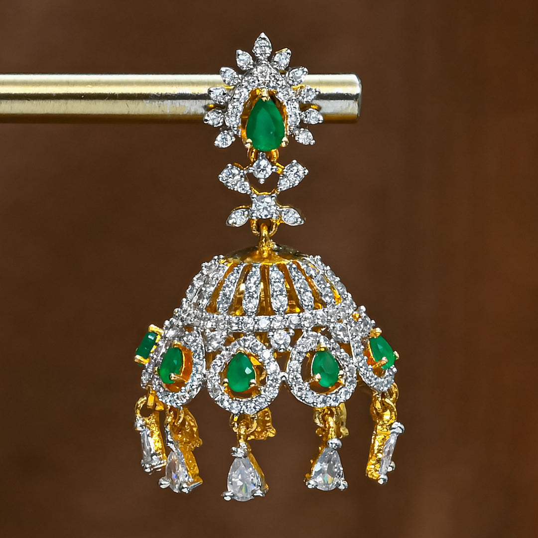 CZ Emerald Jhumka