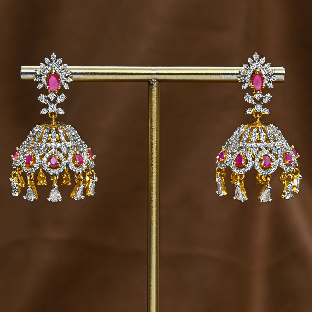 CZ Ruby Jhumka