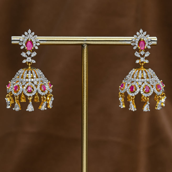 CZ Ruby Jhumka