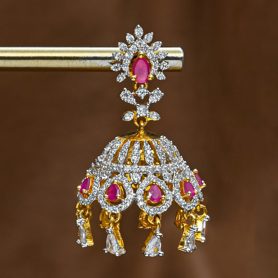 CZ Ruby Jhumka