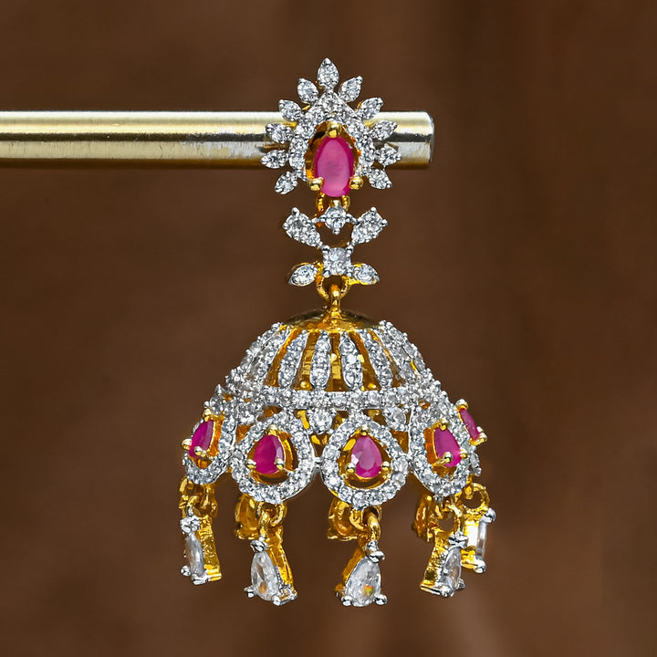 CZ Ruby Jhumka