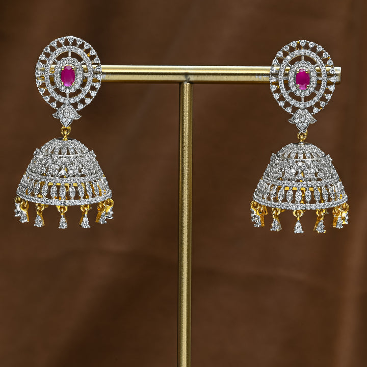 CZ Ruby Jhumka