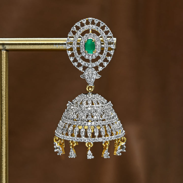 CZ Emerald Jhumka