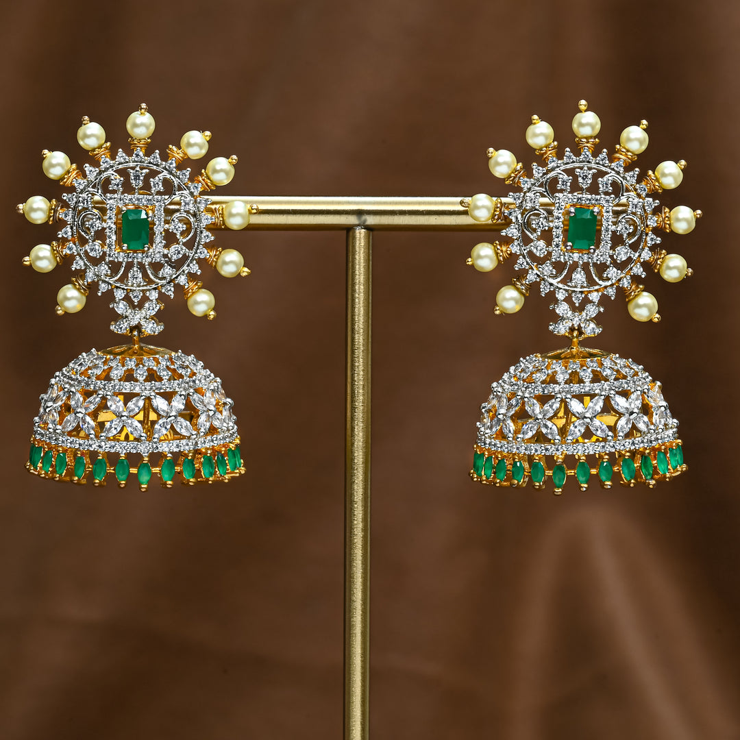 CZ Emerald Jhumka