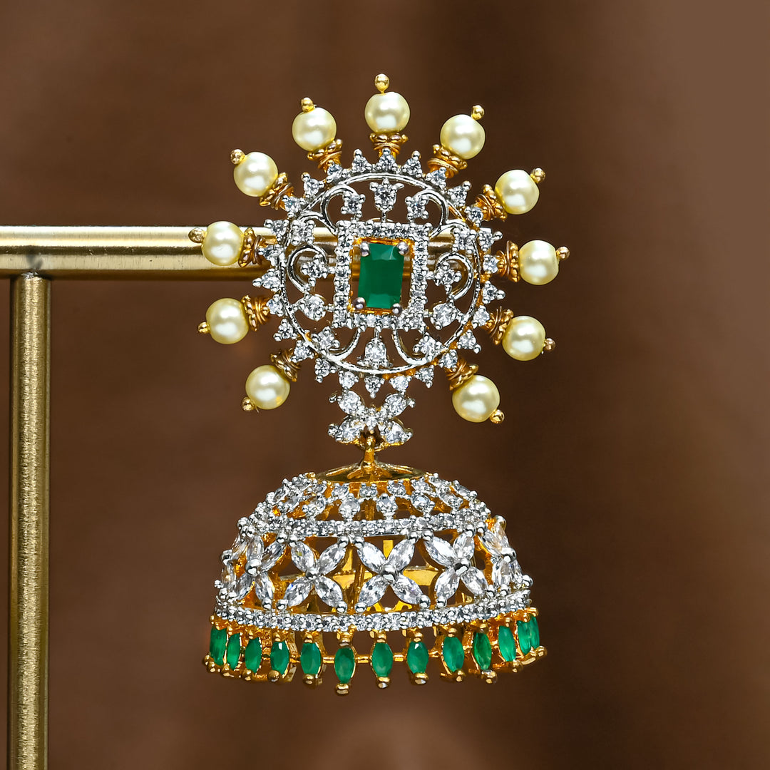 CZ Emerald Jhumka