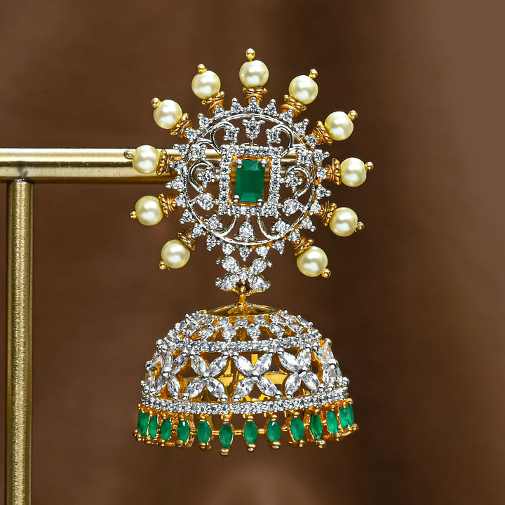 CZ Emerald Jhumka