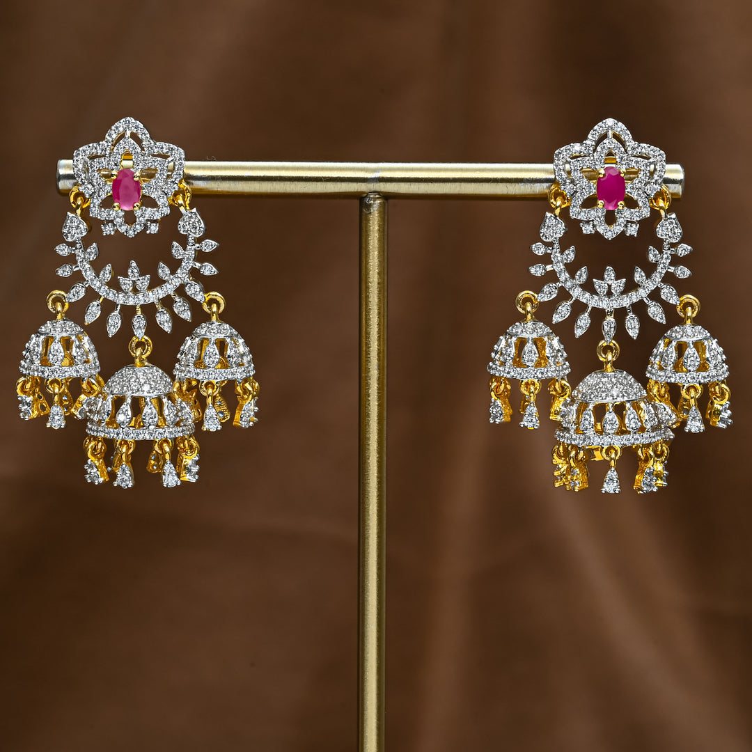 CZ Ruby Jhumka