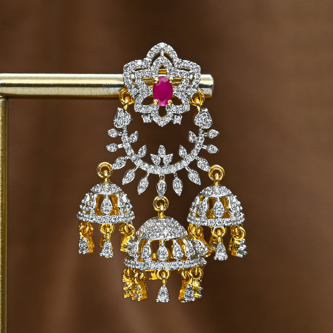 CZ Ruby Jhumka