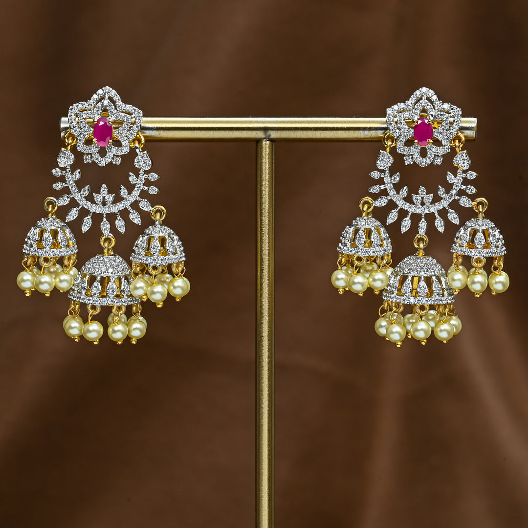 CZ Ruby Jhumka
