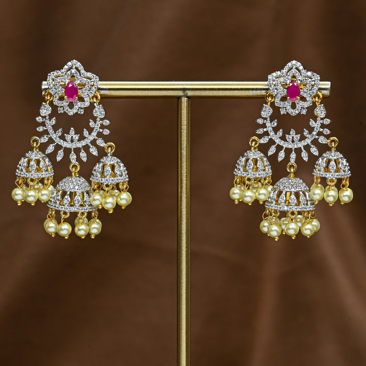 CZ Ruby Jhumka