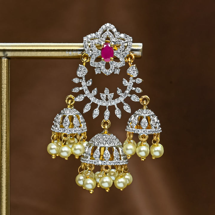 CZ Ruby Jhumka