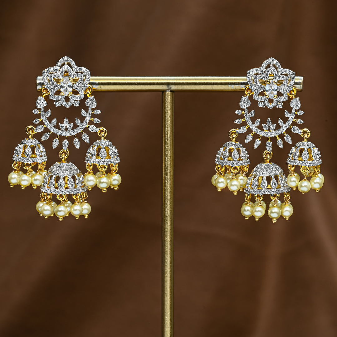 CZ Jhumka Earrings