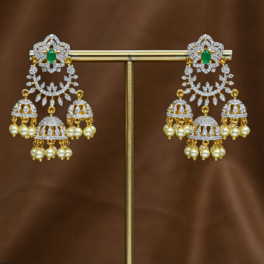CZ Emerald Jhumka