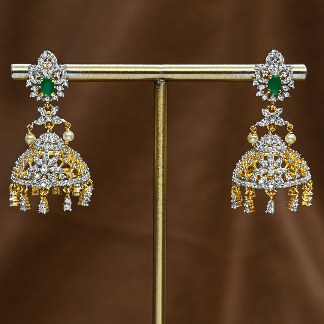 CZ Emerald Jhumka