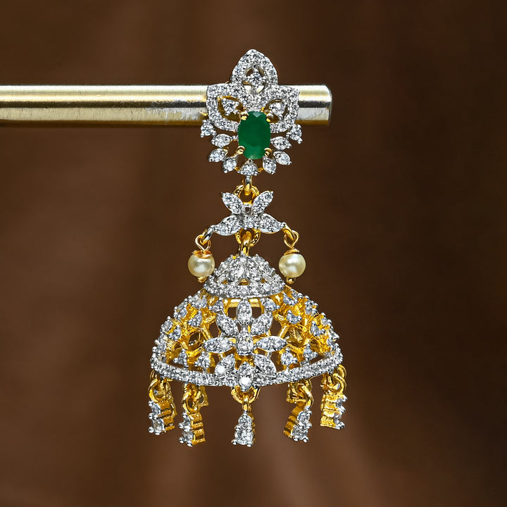 CZ Emerald Jhumka
