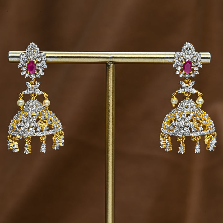 CZ Ruby Jhumka