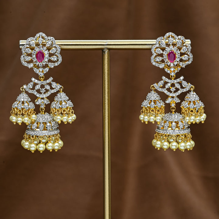 CZ Ruby Jhumka