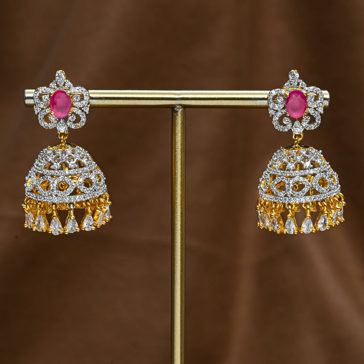CZ Ruby Jhumka