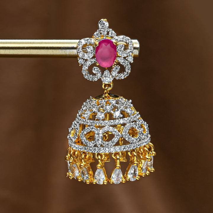 CZ Ruby Jhumka