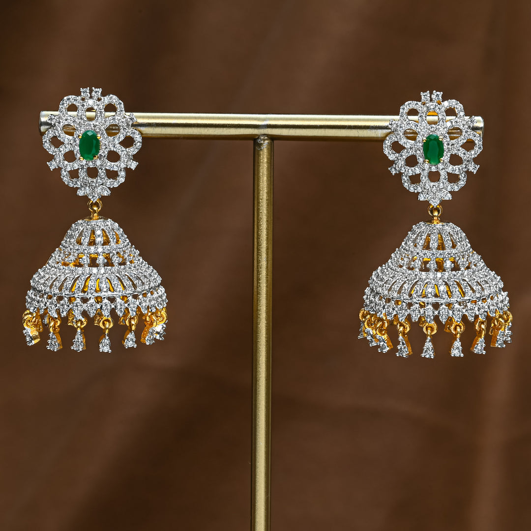 CZ Emerald Jhumka