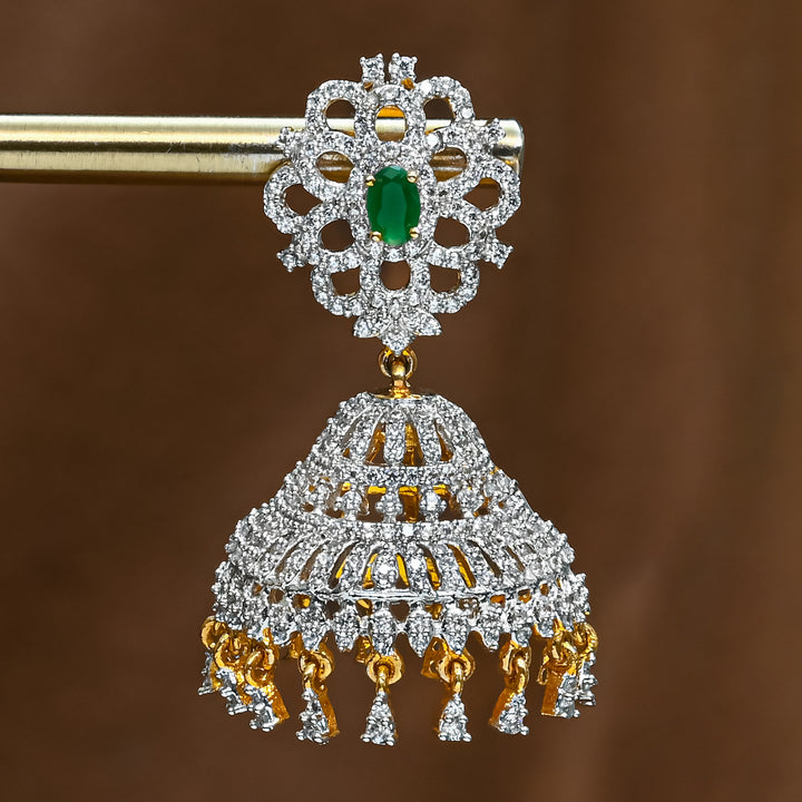 CZ Emerald Jhumka