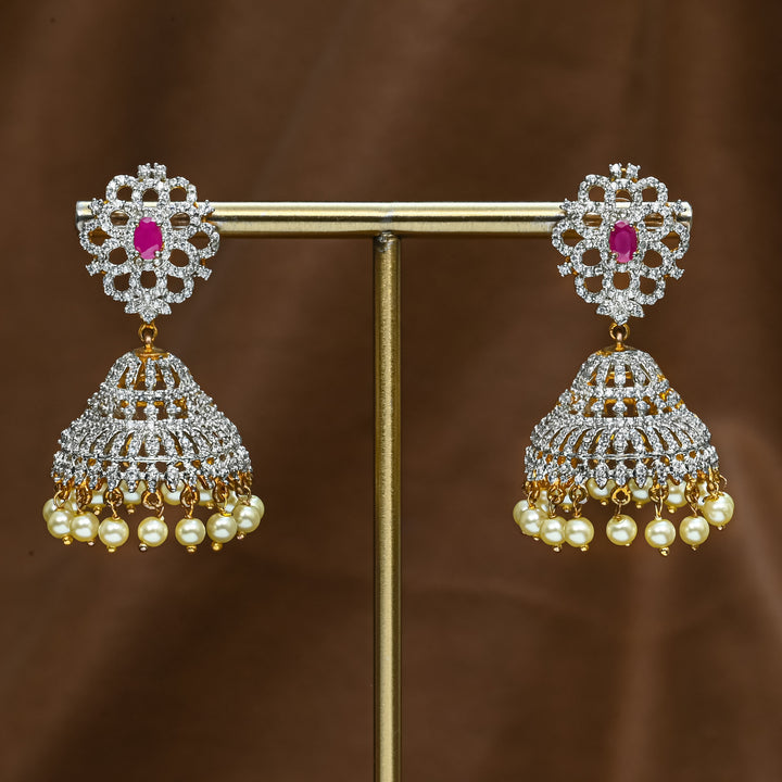 CZ Ruby Jhumka