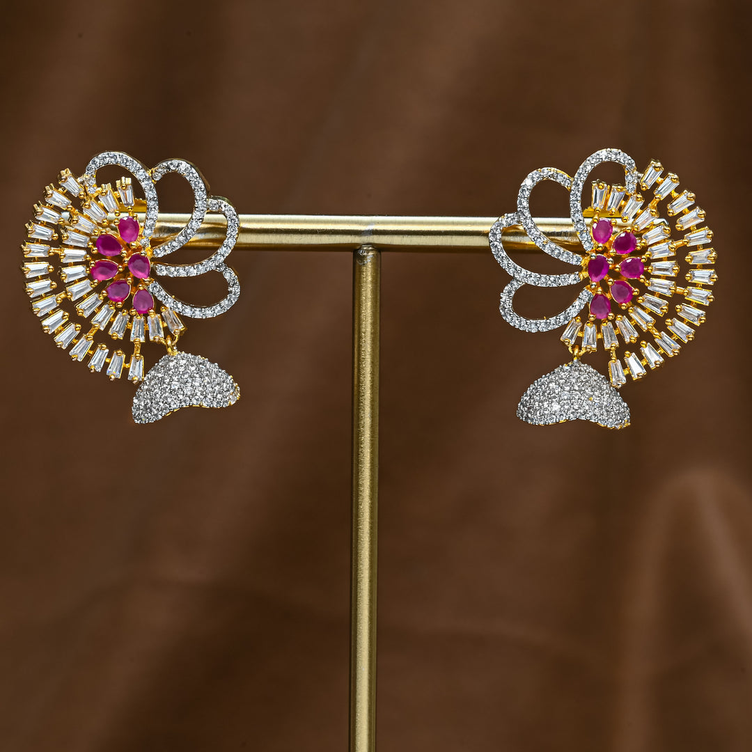 CZ Ruby Earrings