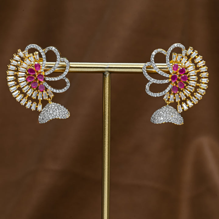 CZ Ruby Earrings