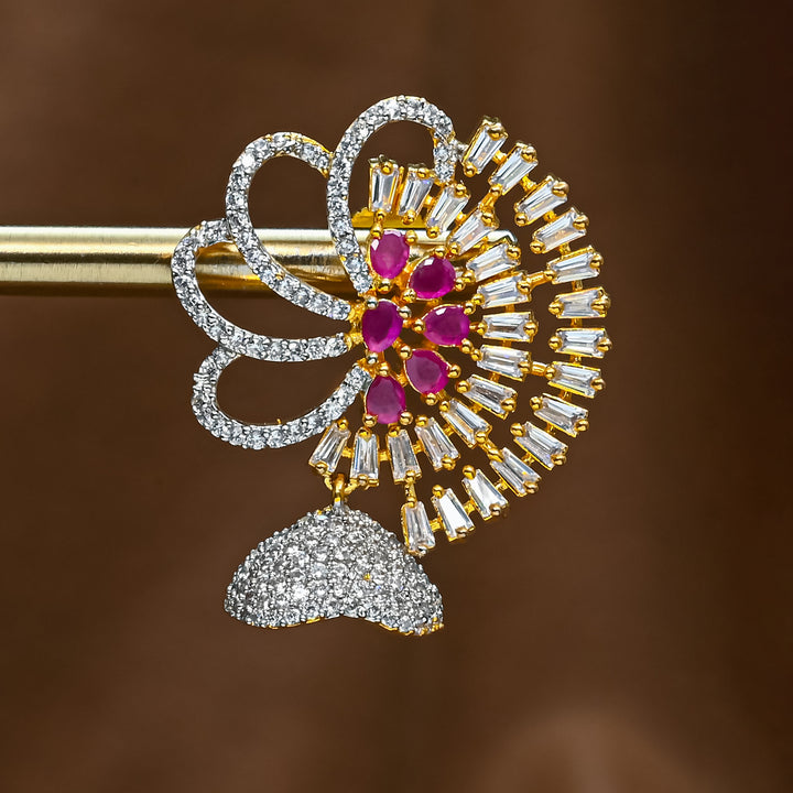 CZ Ruby Earrings