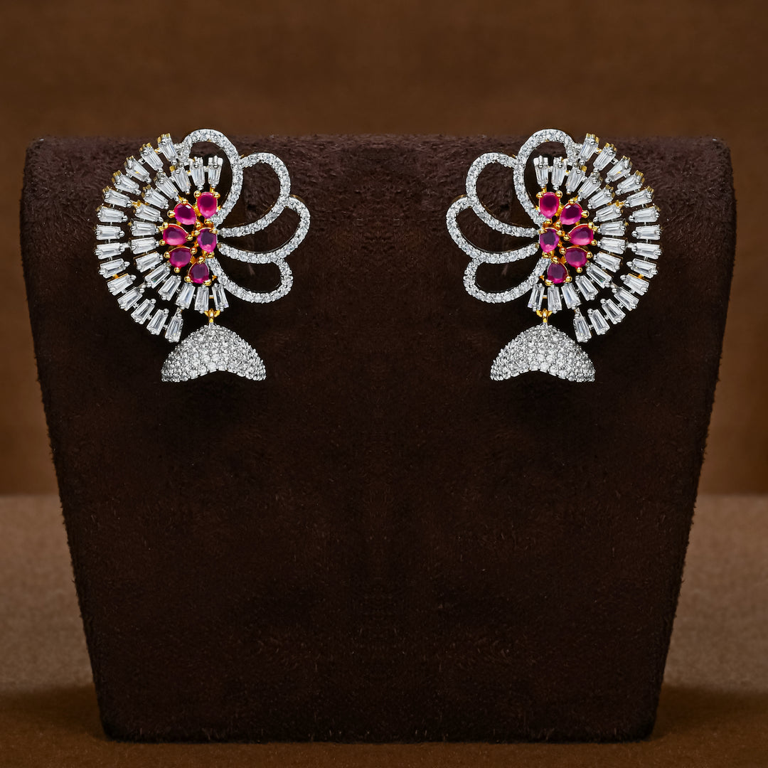CZ Ruby Earrings