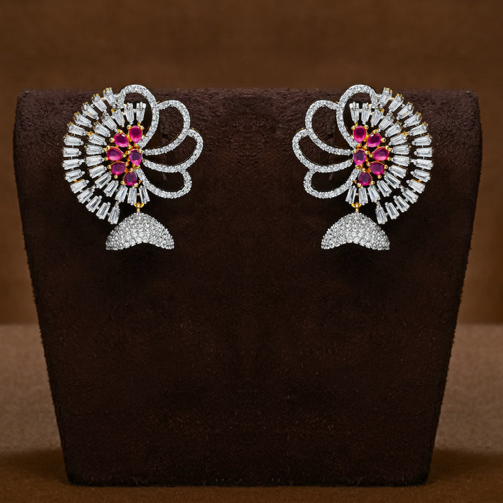 CZ Ruby Earrings