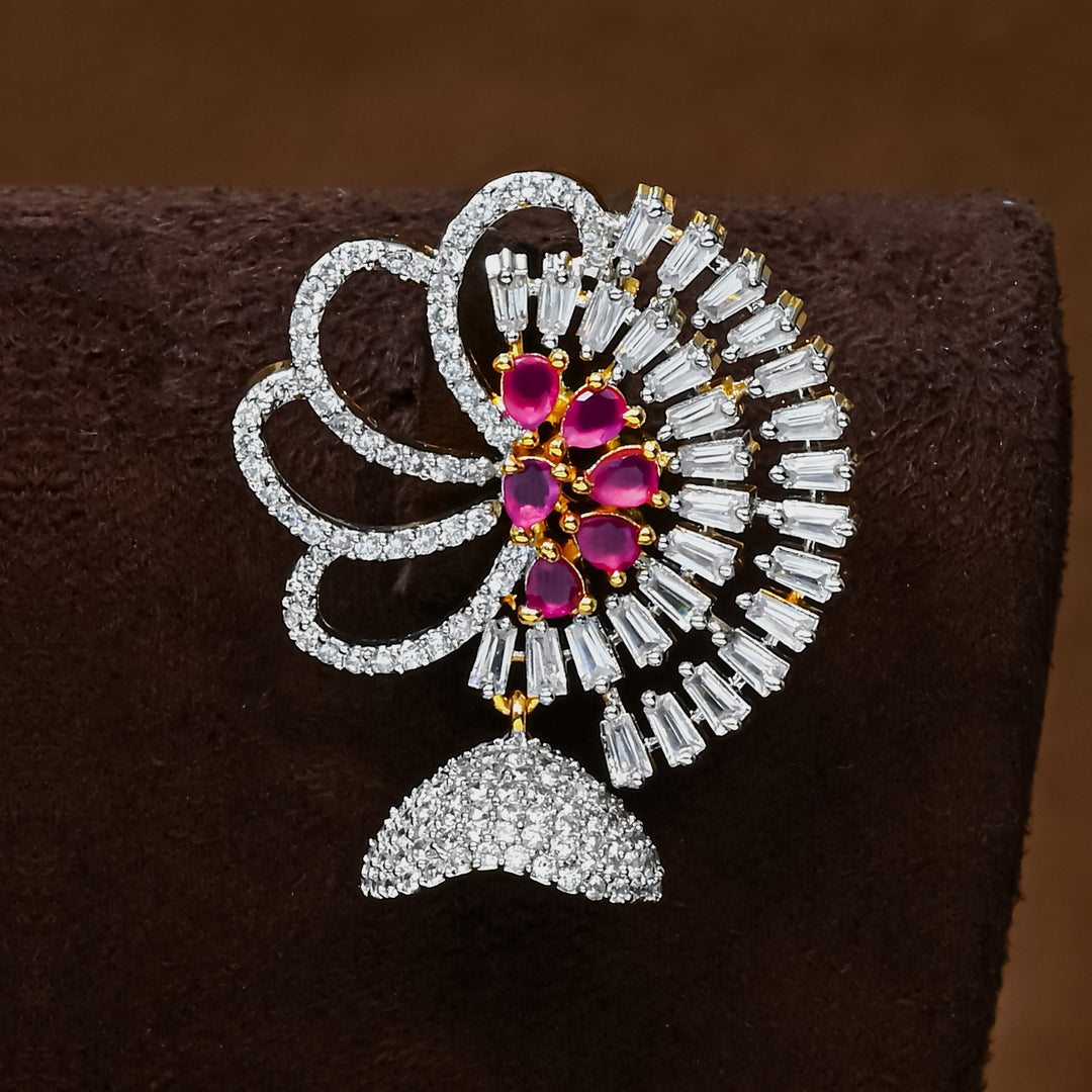 CZ Ruby Earrings