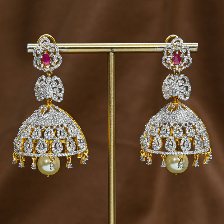 CZ Ruby Jhumka