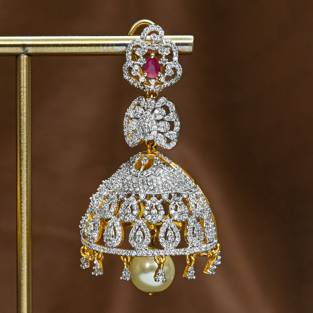 CZ Ruby Jhumka