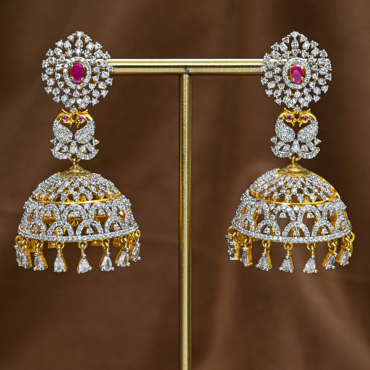 CZ Ruby Jhumka