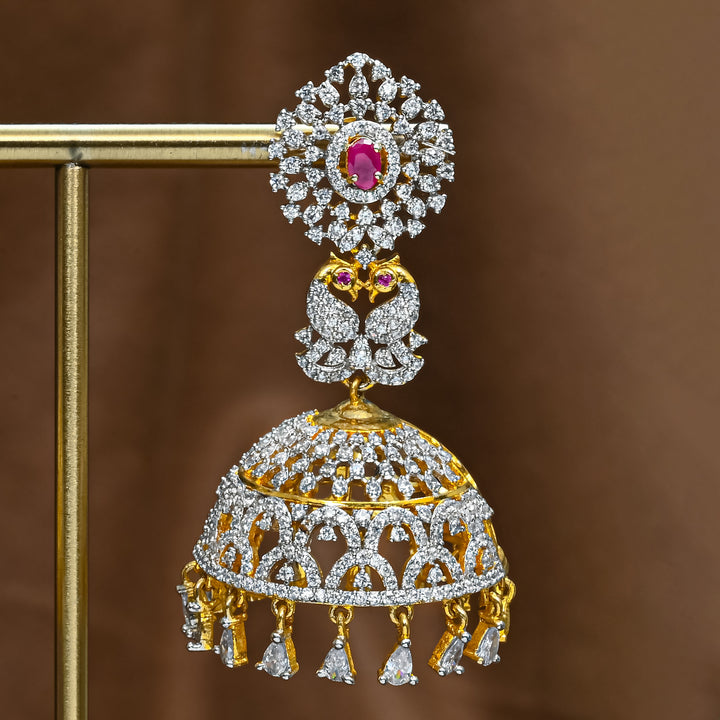 CZ Ruby Jhumka