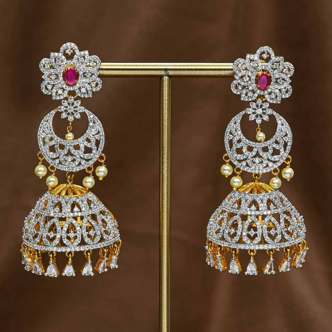 CZ Ruby Jhumka