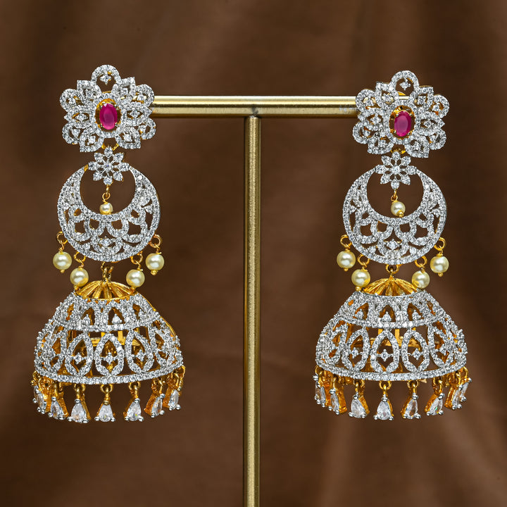 CZ Ruby Jhumka