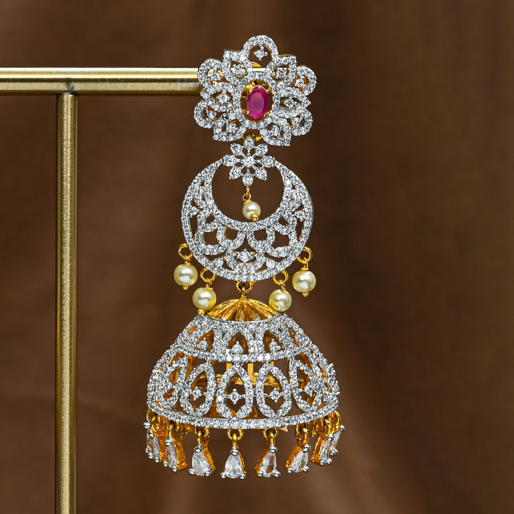 CZ Ruby Jhumka