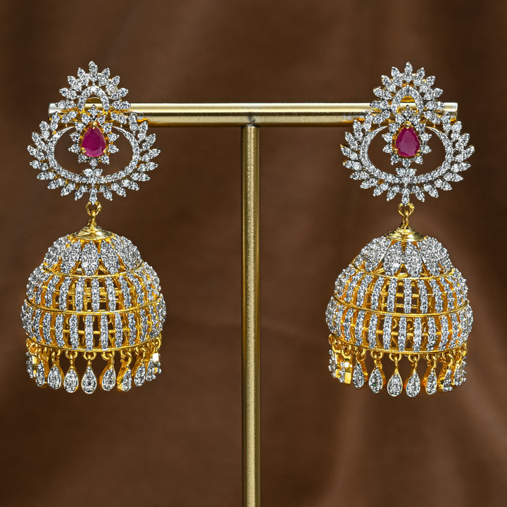 CZ Ruby Jhumka