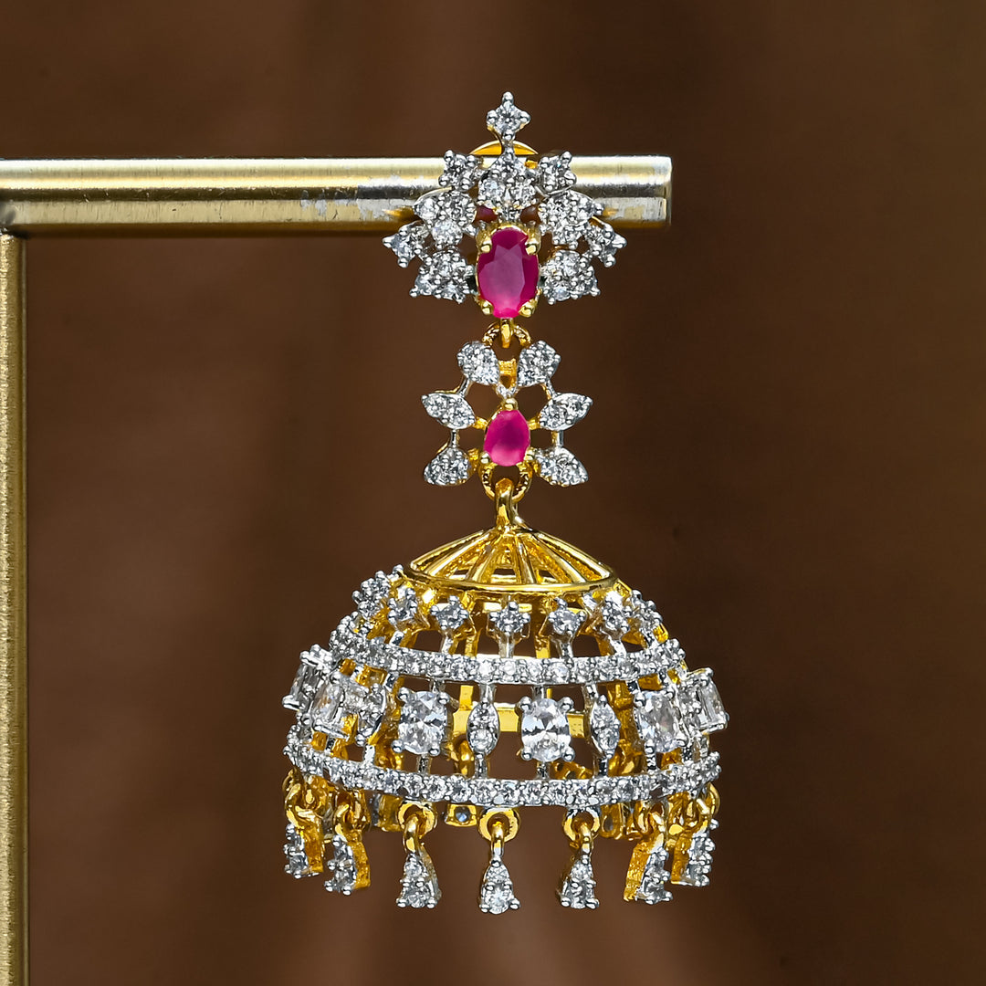 CZ Ruby Jhumka