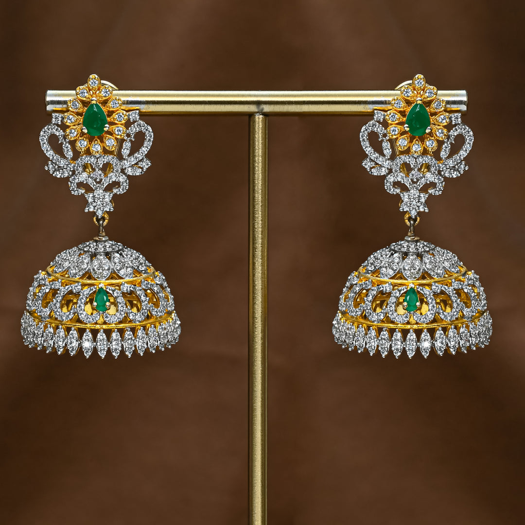 CZ Emerald Jhumka