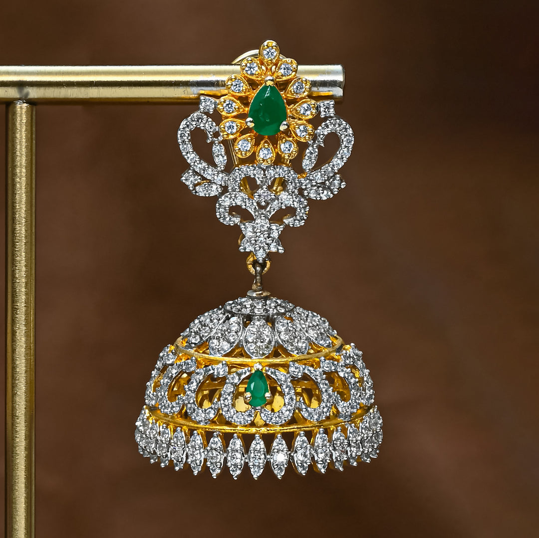 CZ Emerald Jhumka