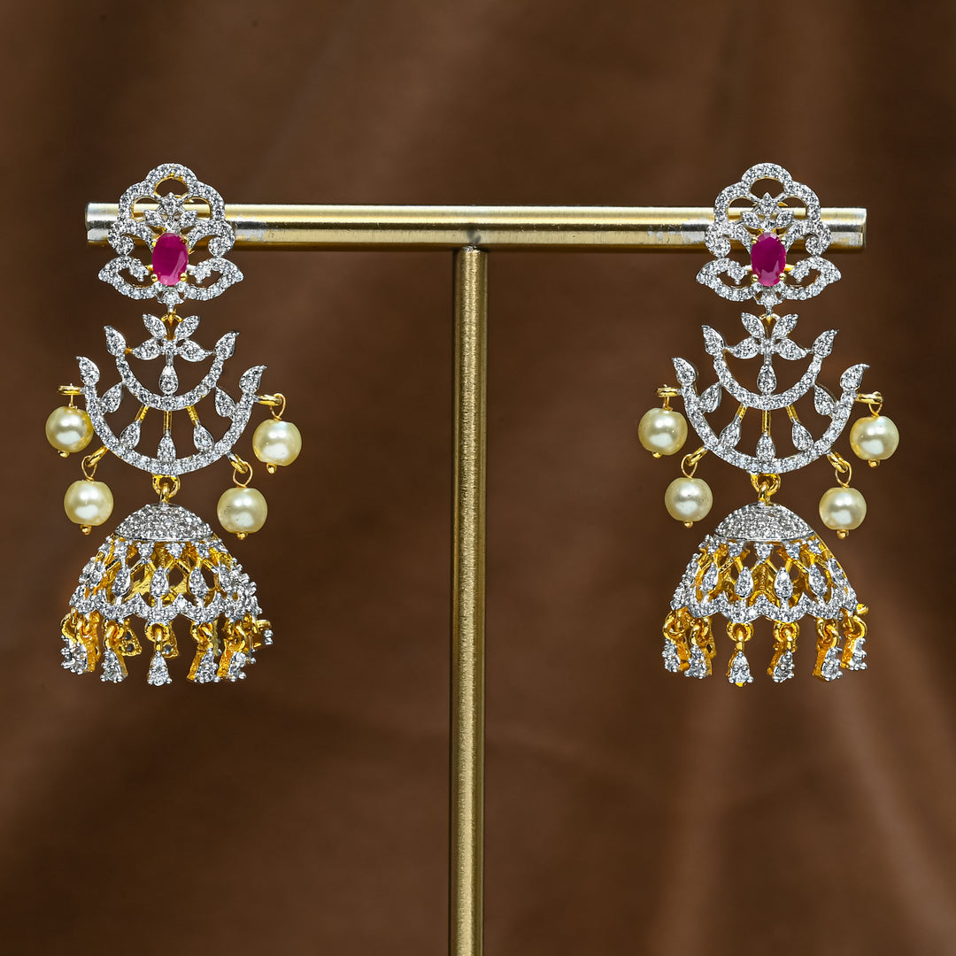 CZ Ruby Jhumka