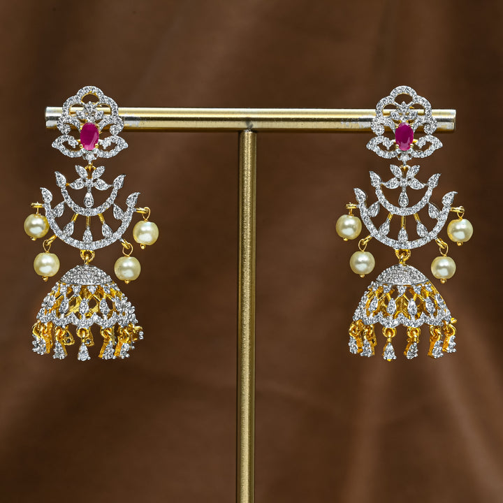 CZ Ruby Jhumka