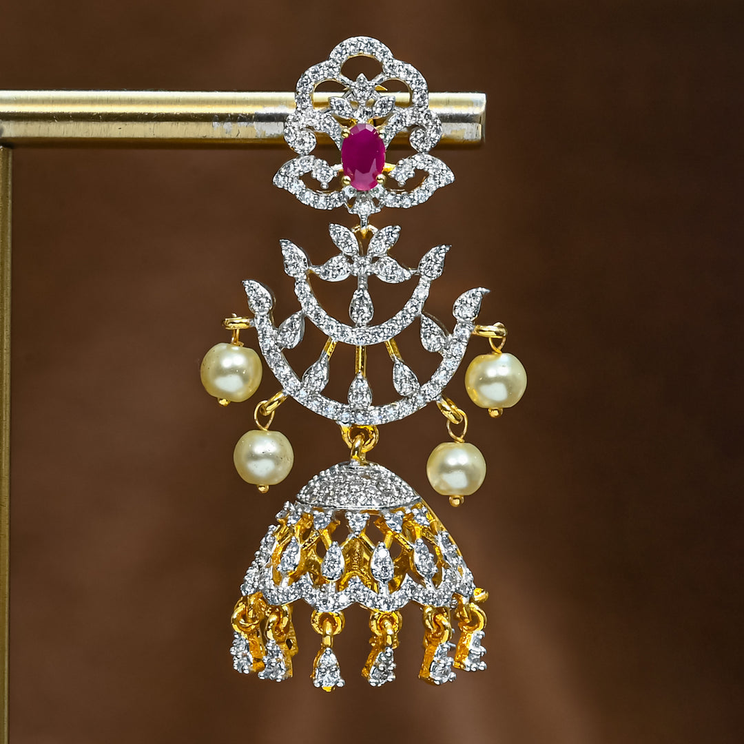 CZ Ruby Jhumka