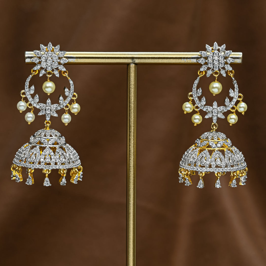 CZ Jhumka Earrings