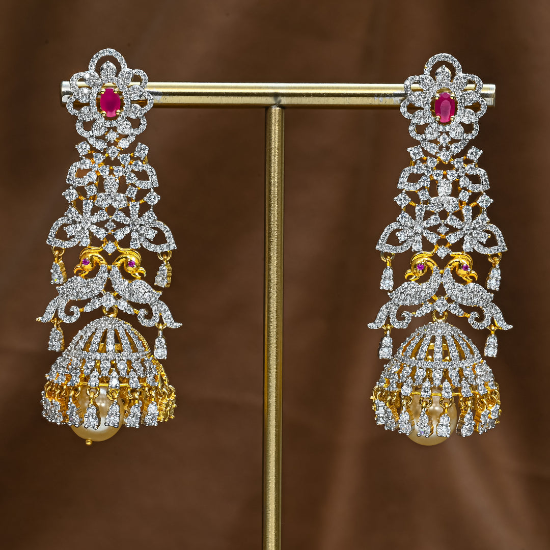 CZ Ruby Jhumka