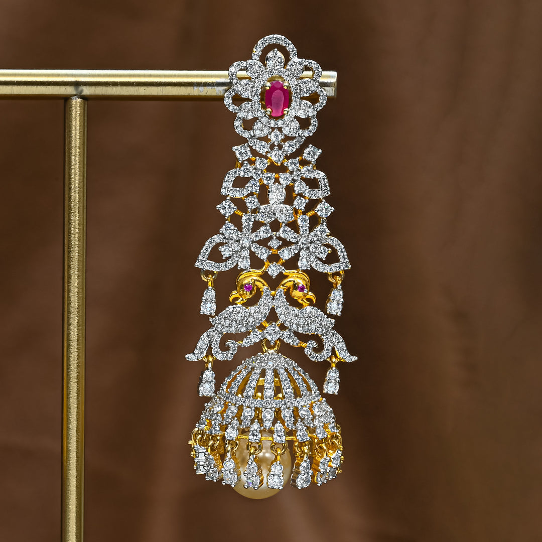 CZ Ruby Jhumka